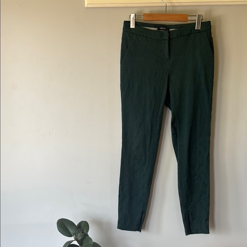 Vintage Smart Set Green Paisley Trousers Size 4 Office Work Pants